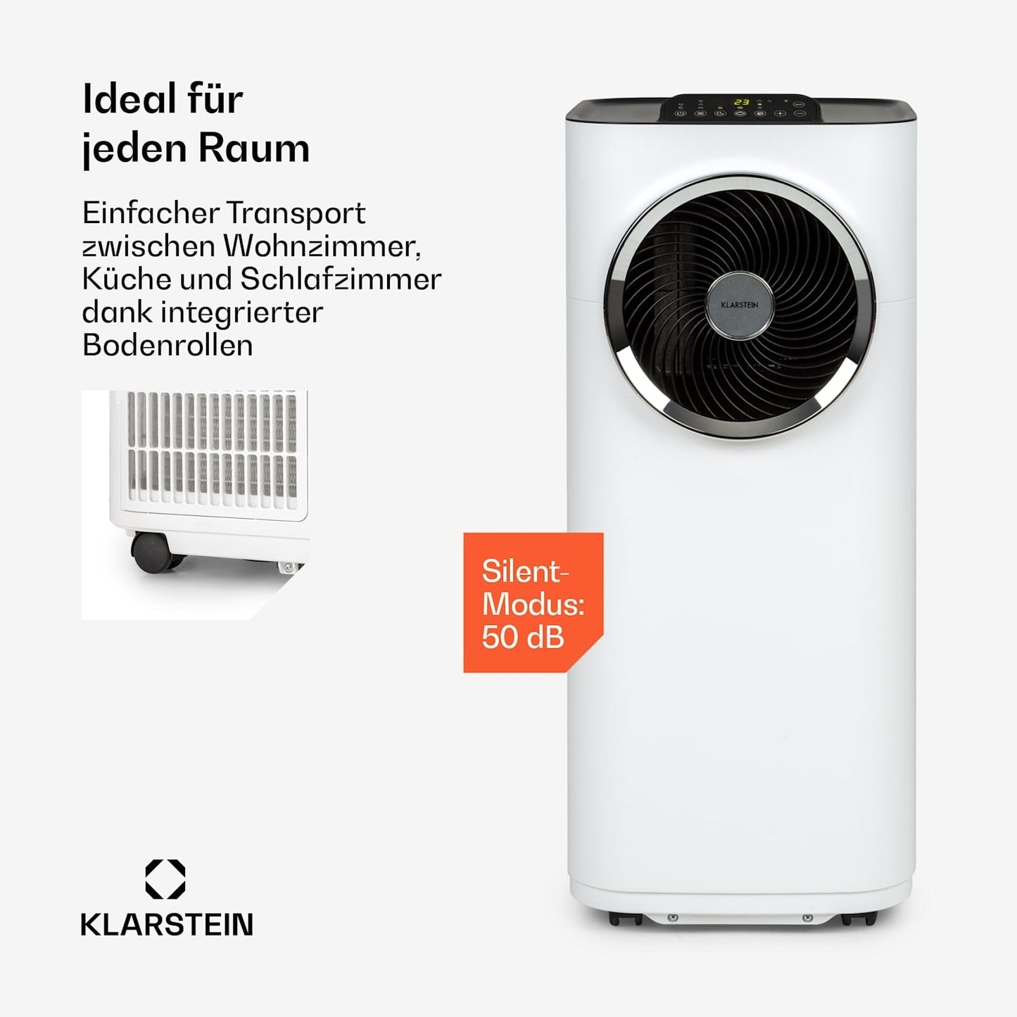 Klarstein Kraftwerk Smart 12000 BTU Mobile Klimaanlage R290 50dB 56m²