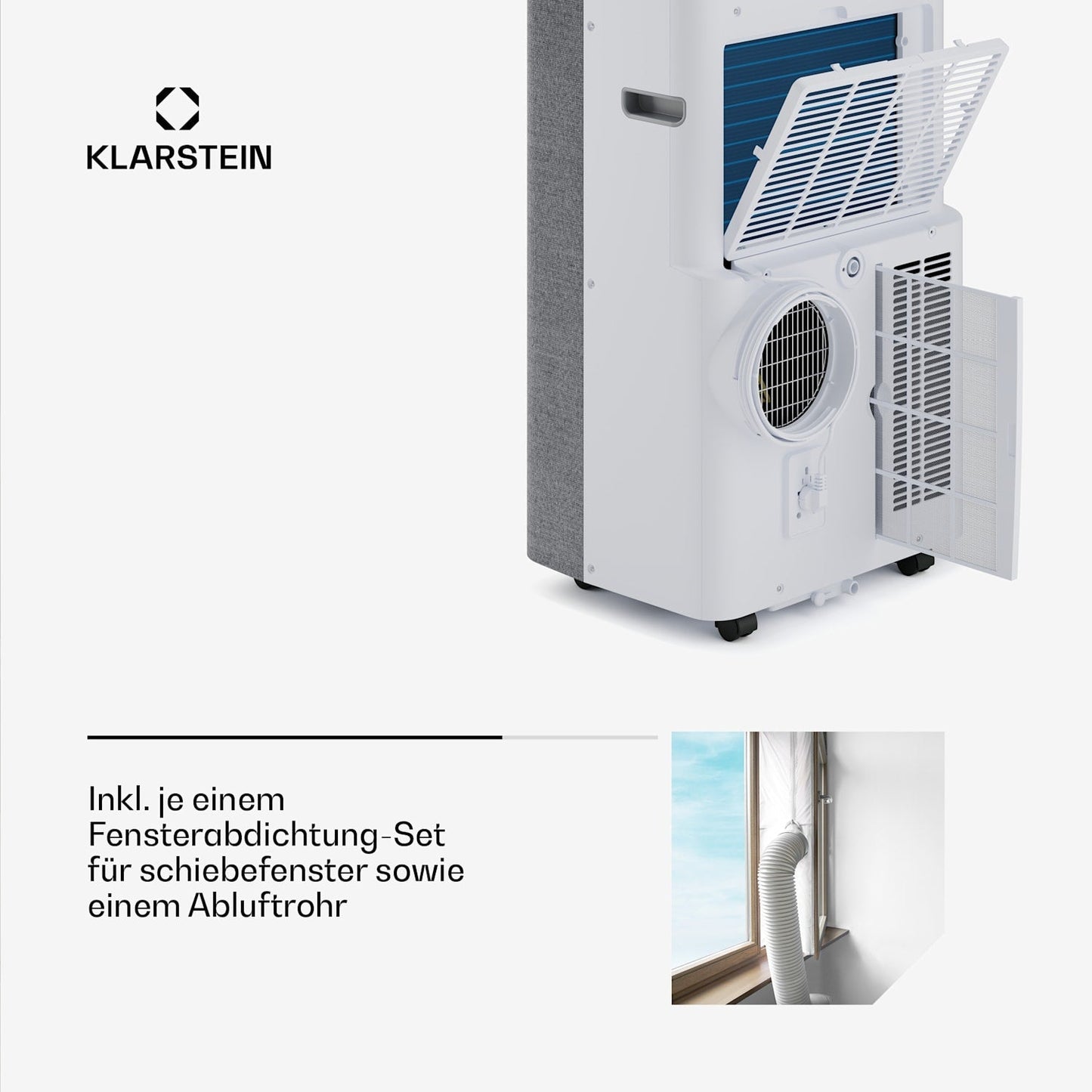 Klarstein AireLux Smart 14000 BTU Mobile Klimaanlage R290 App 65m² Grau